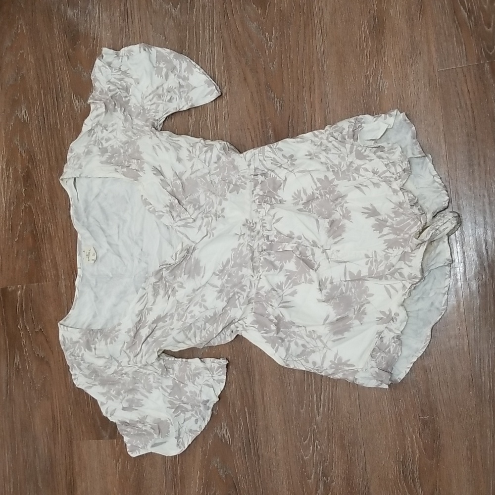(S) O'Neill Tropical Palm Print Floral Shorts Romper Bohemian Beach Vibes